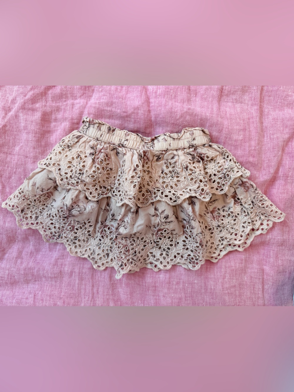 Girls' LOVE SHACK FANCY Floral Eyelet Ruffle Skort -